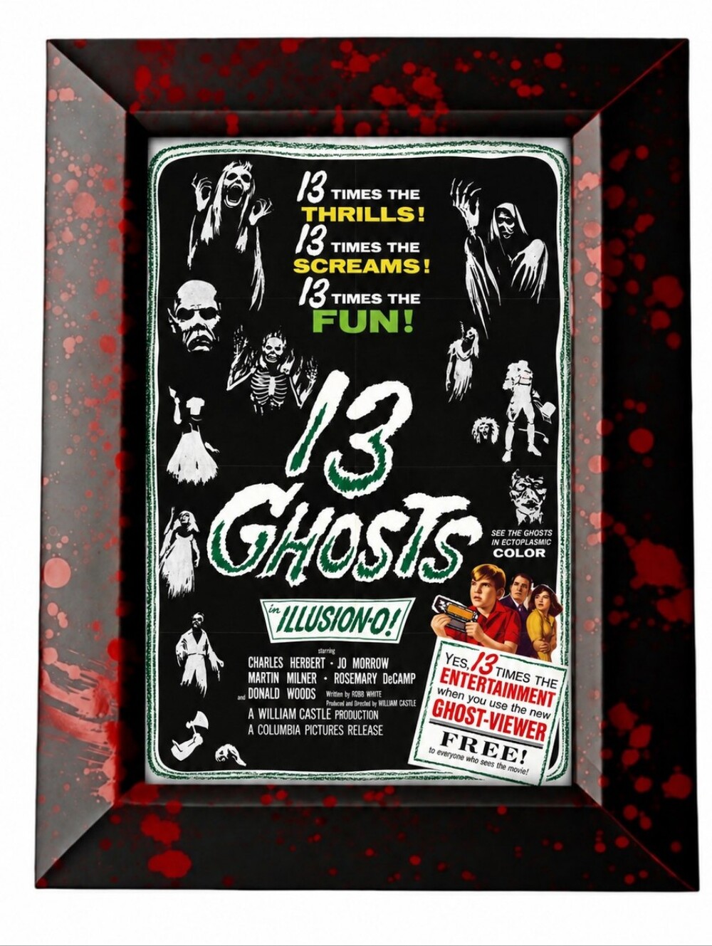 13 Ghosts Movie Poster Retro Vintage Cult classic Horror Paranormal Art Deco